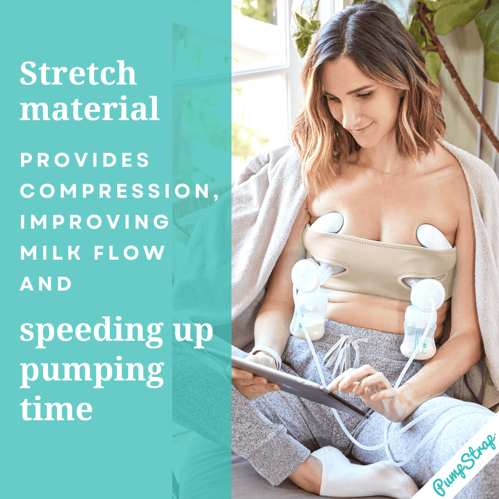 Adjustable Hands Free Pump Strap Nursing and Pumping Bra improves milk flow for breastfeeding Lavie mom