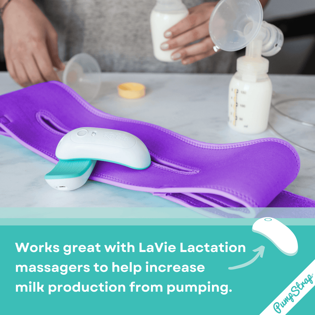 The Best Hands Free Pumping Bra Pump Strap in Purple Lavie Mom