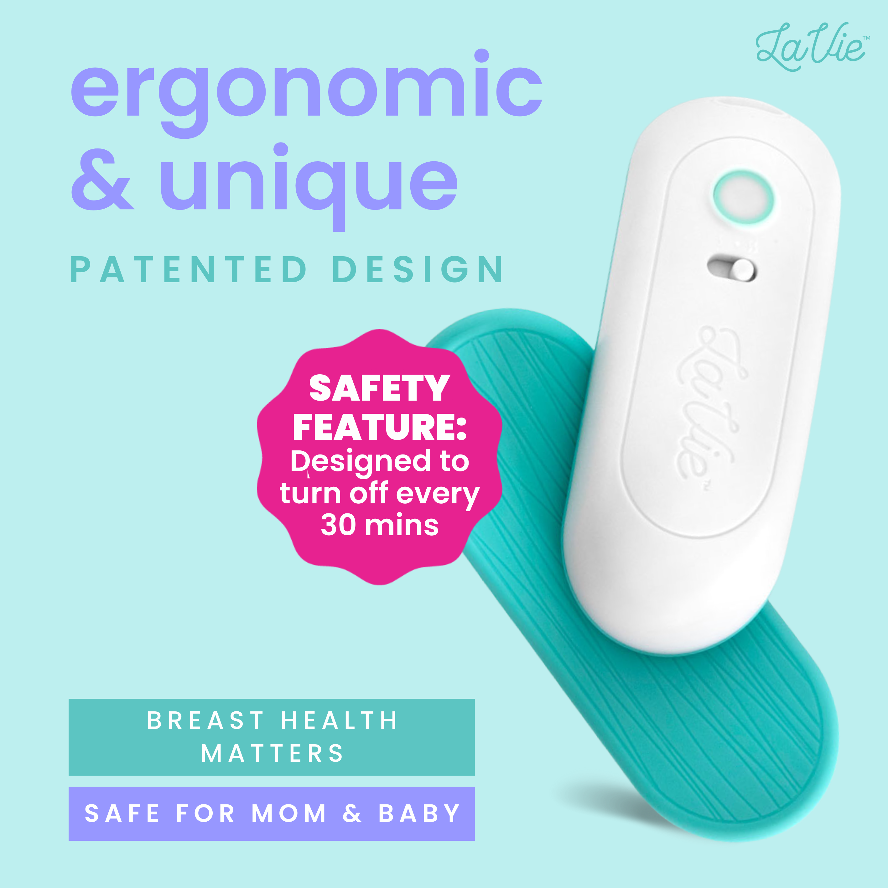 Easy@Home Lactation Massager for Breastfeeding: 2-in-1 Nursing Baby Pump  Mom Breast Support | Warming Sore Tenderness Relief Nipple Massage 