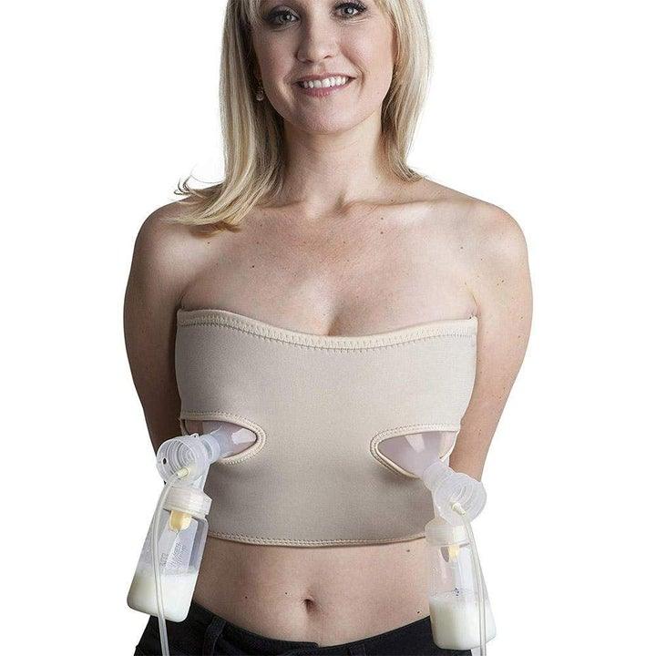 Plus size hands free pumping bra by Pump Strap in nude Lavie Mom Breastfeeding essentials