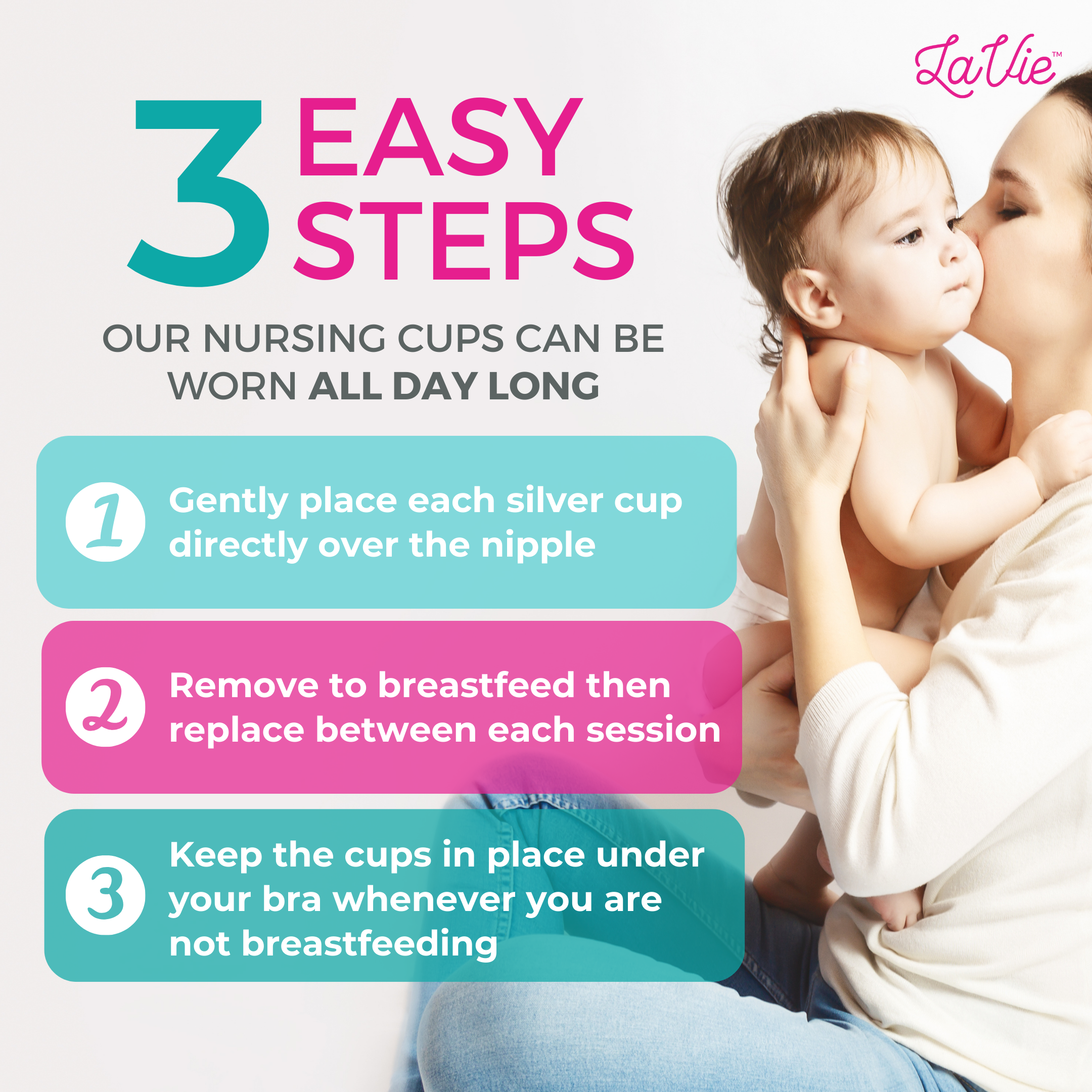 Original Silver Nursing Cups, RUVALINO® Breastfeeding Essentials